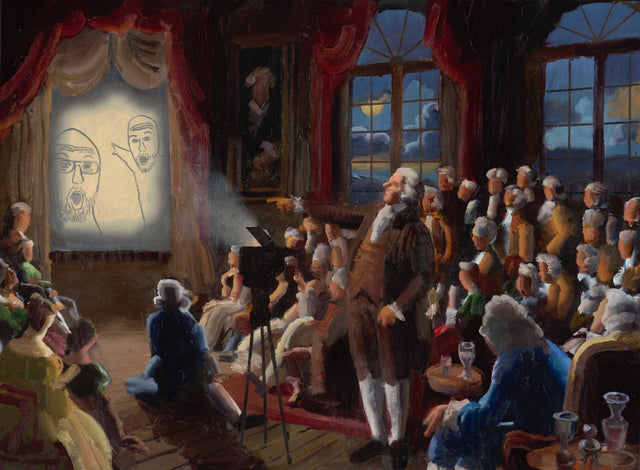 Magic Lantern Show Soyjaks Pointing (2024) Print (#/256) - Bitcoin Magazine