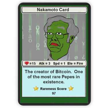 Nakamoto Card RAREPEPE Ceramic Fridge Magnet