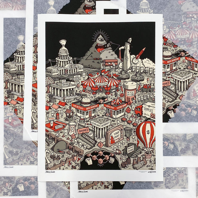 Fiat Land (2023) by Marcus Connor print - Bitcoin Magazine